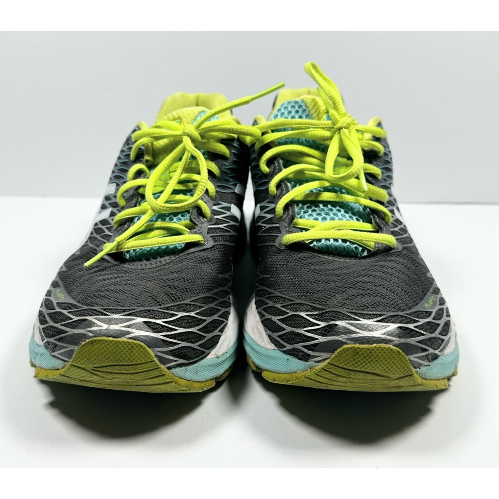 Asics Gel-Nimbus 18 Womens Running Shoes Gray Neon Green/Yellow Blue T650N Sz 9 - Picture 13 of 16
